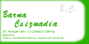 barna csizmadia business card